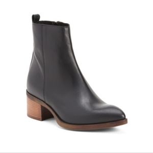 Piampiani Made in Italy | Stacked Heel Leather Booties | Black leather boots